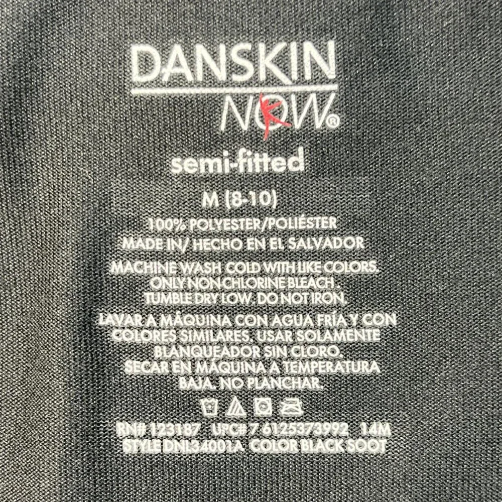 Danskin Black Long Sleeve V‑Neck Semi‑Fitted Top (M) - Picture 2 of 4